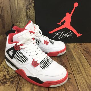 ナイキ(NIKE)のNIKE AIR JORDAN 4 RETRO GS FIRE RED【7395-004】(スニーカー)