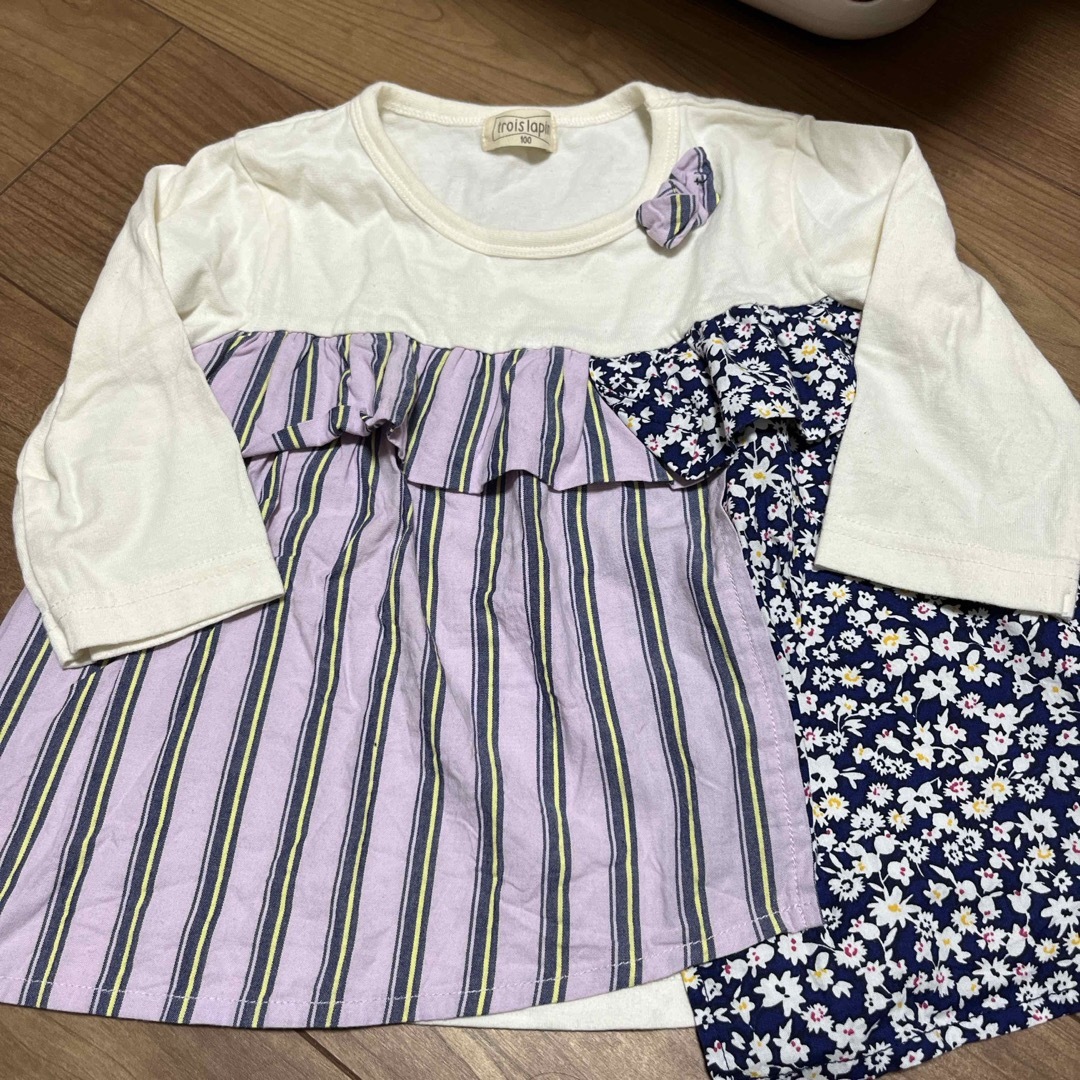 trois lapins(トロワラパン)の100サイズ　長袖Tシャツ キッズ/ベビー/マタニティのキッズ服女の子用(90cm~)(Tシャツ/カットソー)の商品写真