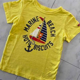 HOT BISCUITS - 【美品】110 ミキハウスホットビスケッツ 半袖Tシャツ　黄色