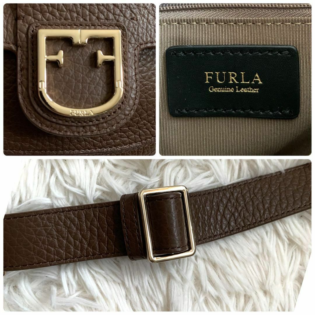 Furla(フルラ)の極美品✨フルラ ショルダーバッグ シャーリー レザー ロゴ 金具 キャメル 袋付 レディースのバッグ(ショルダーバッグ)の商品写真