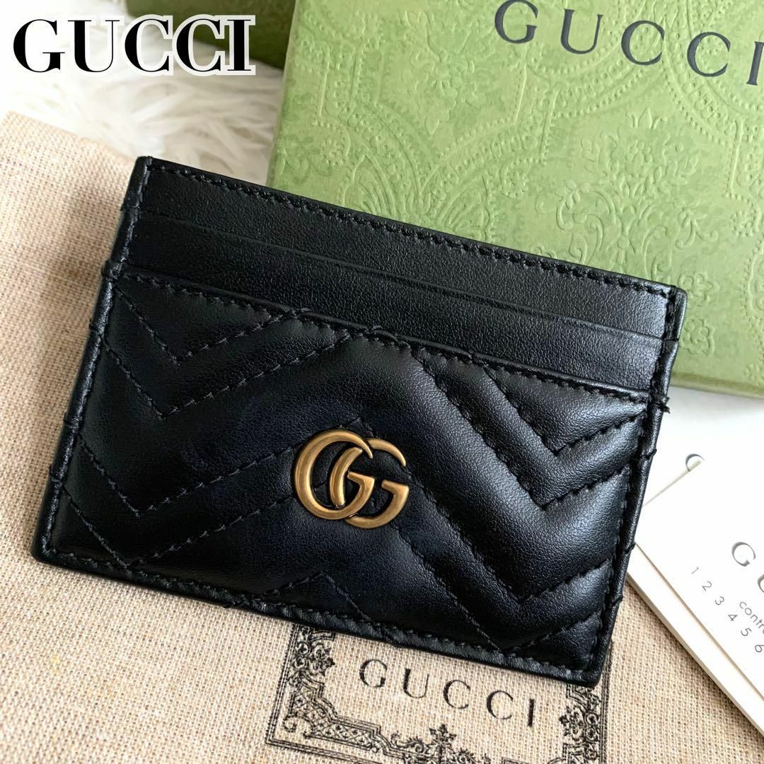 Gucci(グッチ)の未使用級 付属品完備✨グッチ カードケース GG マーモント キルティング 黒 レディースのファッション小物(名刺入れ/定期入れ)の商品写真