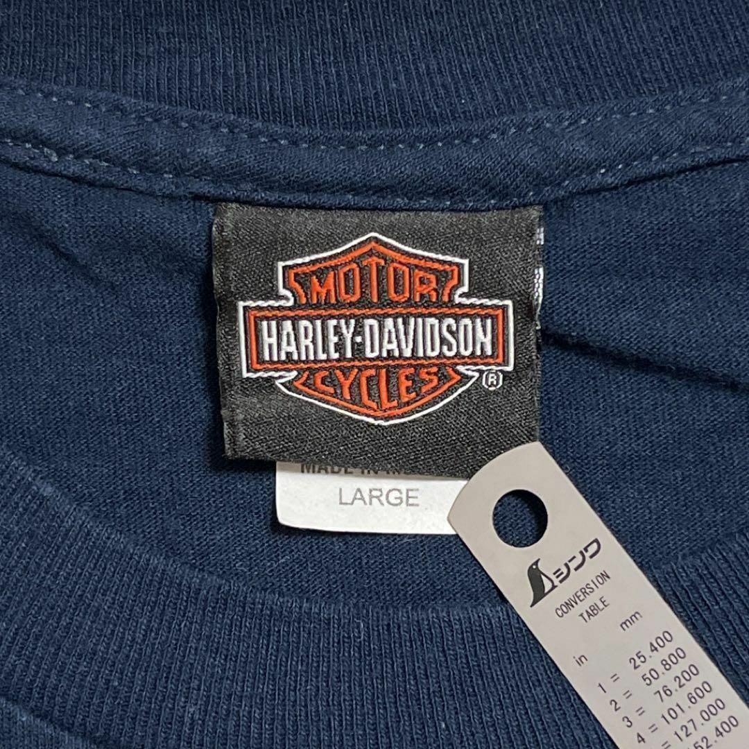 Harley Davidson(ハーレーダビッドソン)のHARLEY DAVIDSON Tシャツ スカル ネイビー ポケット L メンズのトップス(Tシャツ/カットソー(半袖/袖なし))の商品写真