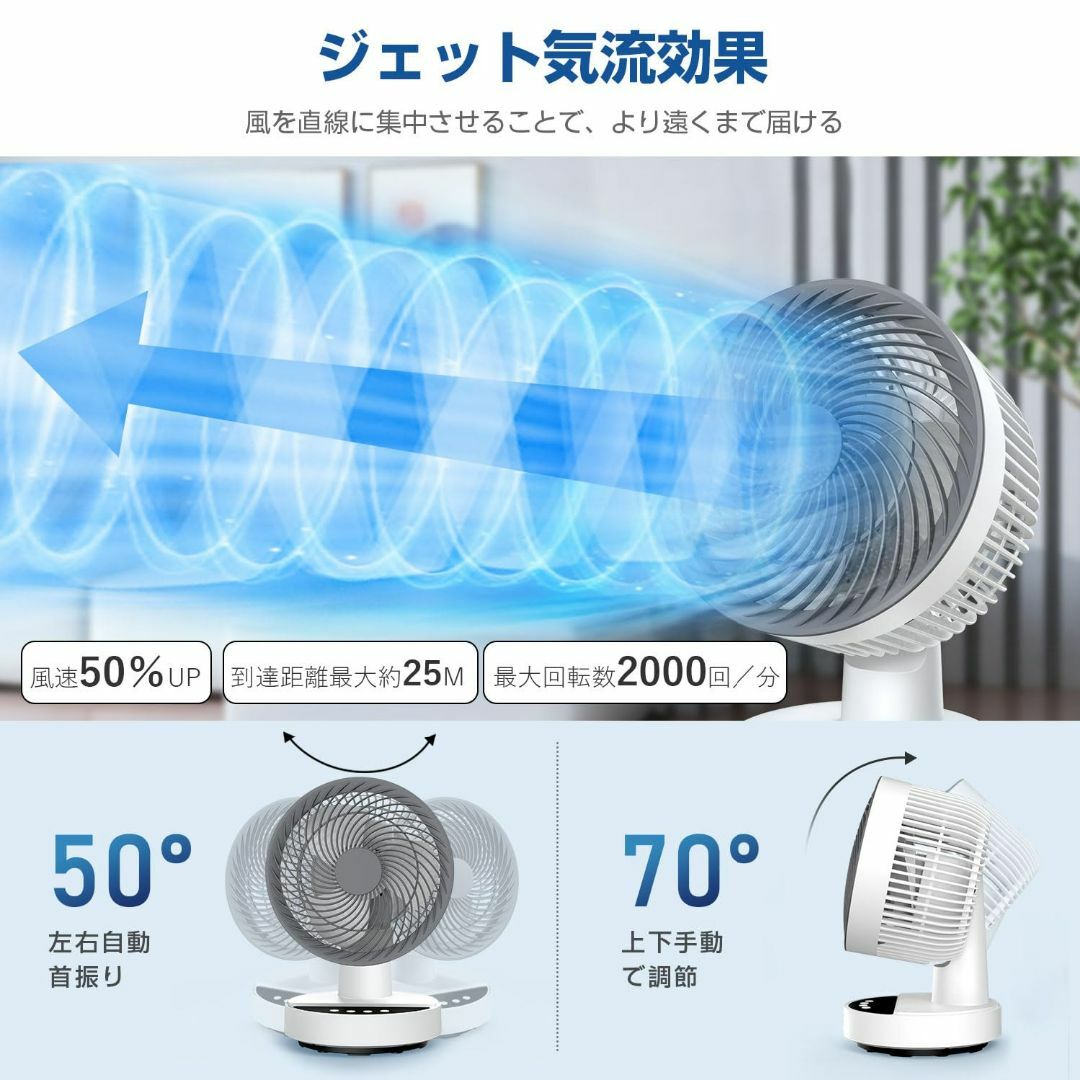 サーキュレーター 扇風機 DCモーター さーきゅれーたー 4段階風量調節 リビン スマホ/家電/カメラの冷暖房/空調(その他)の商品写真