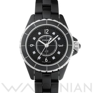 CHANEL - 中古 シャネル CHANEL H2569 ブラックラッカー /ダイヤモンド レディース 腕時計