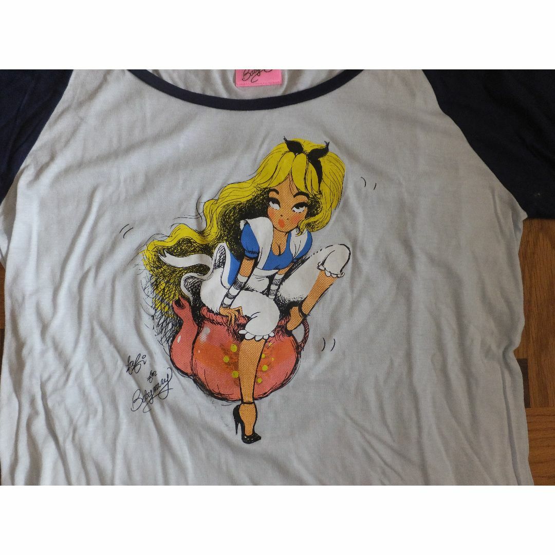 FIFI CHACHNIL(フィフィシャシュニル)のAlice by fafi　ラグランTee 　ブルー　 Faline　 レディースのトップス(Tシャツ(長袖/七分))の商品写真