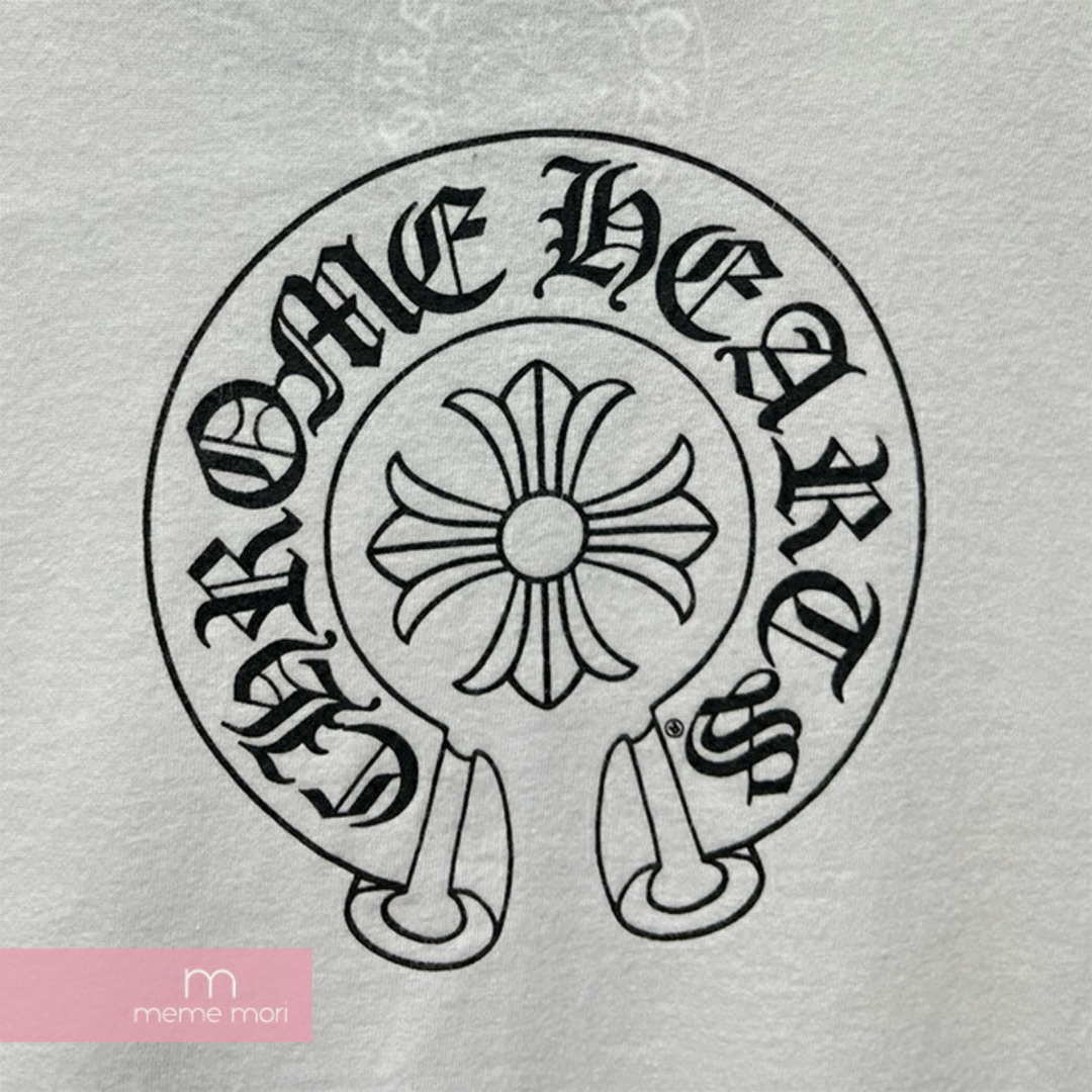 Chrome Hearts(クロムハーツ)のCHROME HEARTS Back Horseshoe Neck Logo Tee クロムハーツ バックホースシューネックロゴTシャツ 半袖カットソー ポケT プリント ホワイト×ブラック サイズXL【240512】【中古-B】【me04】 メンズのトップス(Tシャツ/カットソー(半袖/袖なし))の商品写真