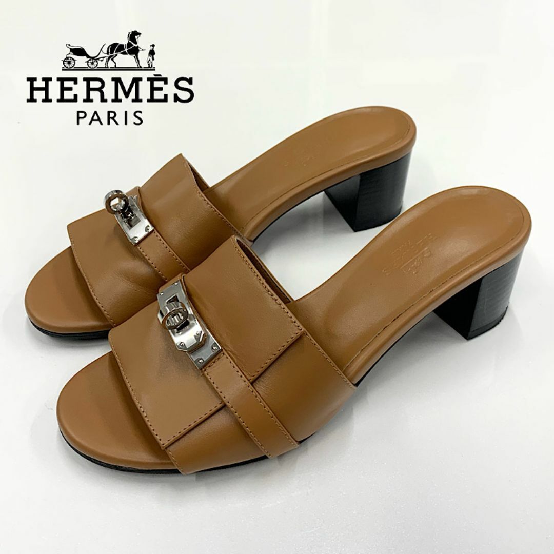 Hermes(エルメス)の9294 エルメス ジジ ケリー金具 サンダル ブラウン レディースの靴/シューズ(サンダル)の商品写真