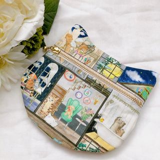 フランシュリッペ(franche lippee)の【ハンドメイド】ラビリンスハウス ねこ型ポーチ(ポーチ)