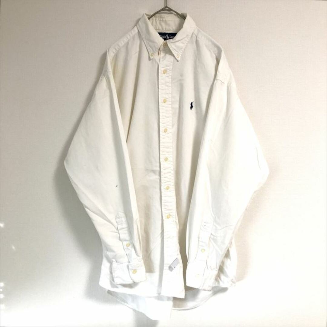 Ralph Lauren(ラルフローレン)の90s 古着 ラルフローレン BDシャツ 白シャツ USA製 M  メンズのトップス(シャツ)の商品写真