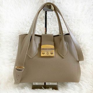 フルラ(Furla)のフルラ FURLA 2WAY ハンドバッグ ショルダー 鞄 レザー 灰 グレー(ショルダーバッグ)