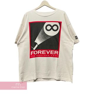 SAINT Mxxxxxx 2023SS FOREVER Tee SM-S23-0000-018 セントマイケル フォーエバーTシャツ 半袖カットソー ヴィンテージ加工 ロゴプリント ホワイト サイズXL【240511】【中古-A】【me04】(Tシャツ/カットソー(半袖/袖なし))