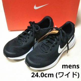 ナイキ(NIKE)の新品 ナイキ メンズ レボリューション7 ワイド ブラック 24cm(スニーカー)