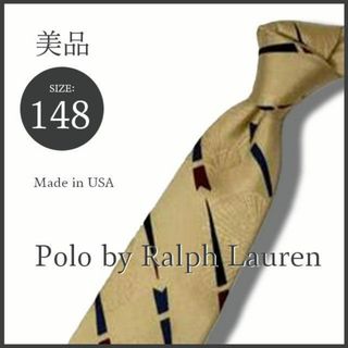 POLO RALPH LAUREN - ポロラルフローレン USA製 シェル×ストライプ柄シルクタイ ハンドメイド