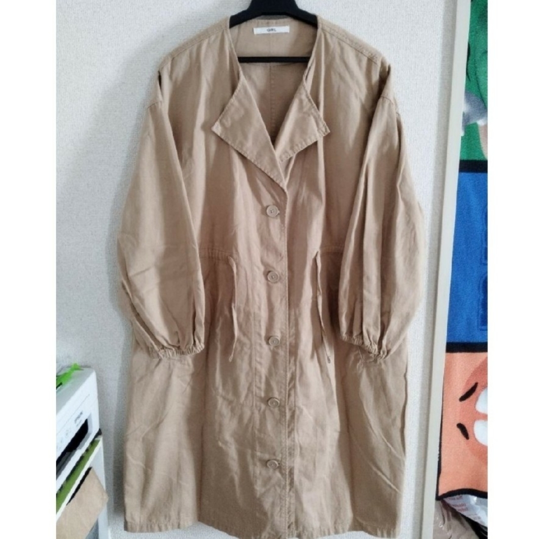 GRL(グレイル)のGRL 　ロング　羽織　コート　ベージュ レディースのジャケット/アウター(その他)の商品写真