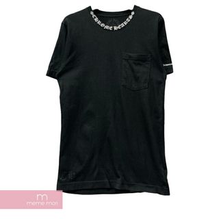 クロムハーツ(Chrome Hearts)のCHROME HEARTS Neck Logo Tee クロムハーツ ネックロゴTシャツ 半袖カットソー ポケT プリント ブラック サイズS 【240511】【中古-B】【me04】(Tシャツ/カットソー(半袖/袖なし))