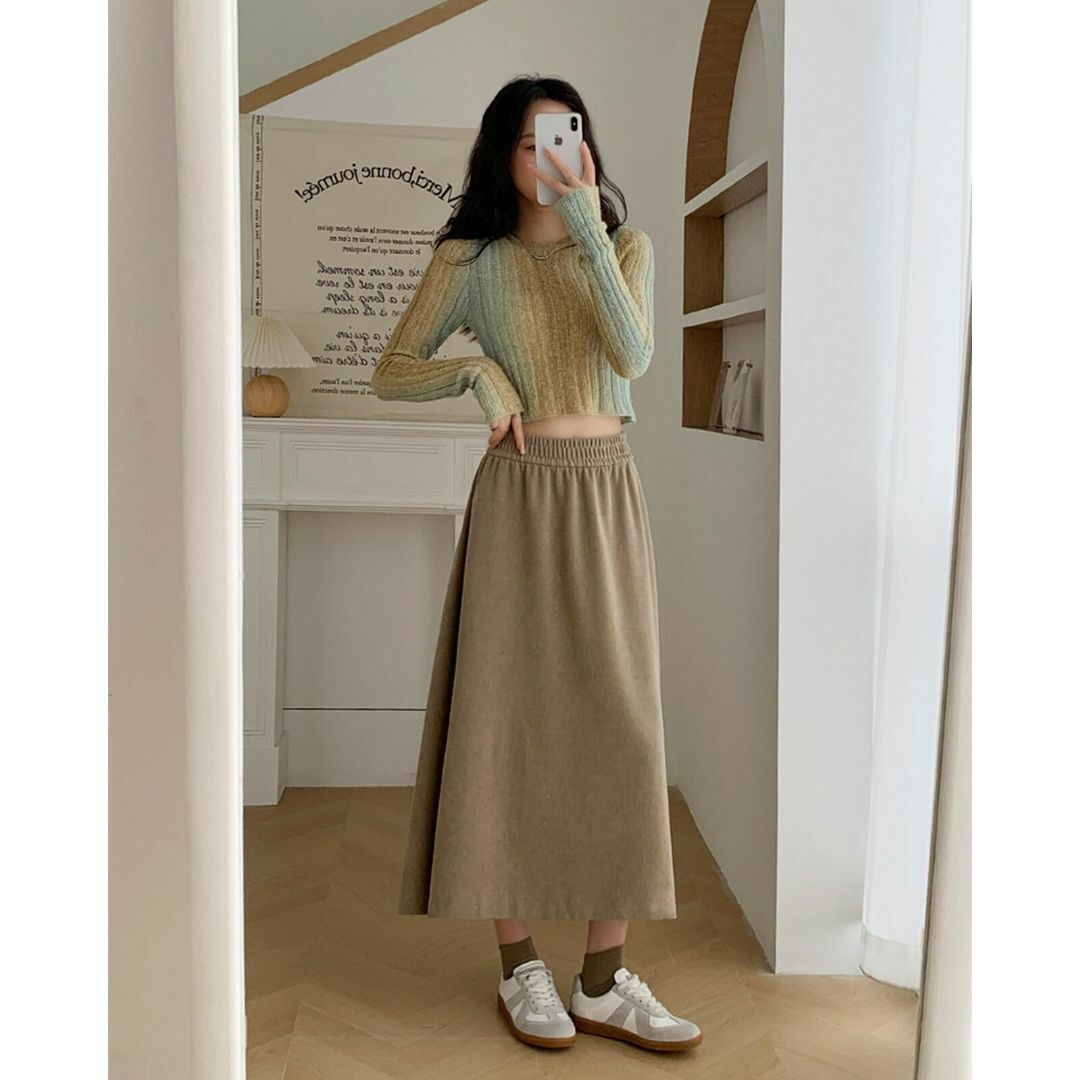 [シティヤング] 半身スカート レディーススカート ミッドレングス ウエストゴム レディースのファッション小物(その他)の商品写真