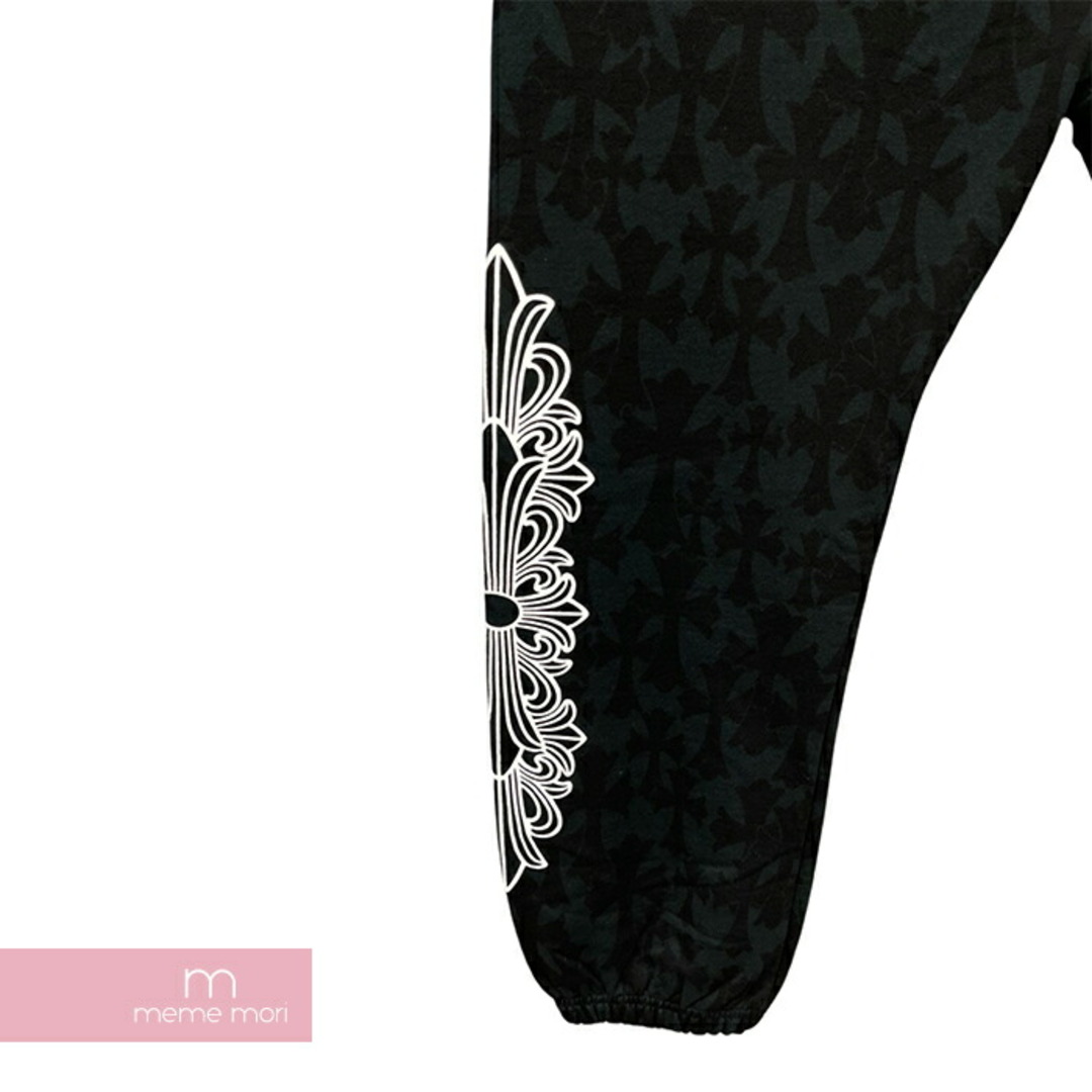 Chrome Hearts(クロムハーツ)のCHROME HEARTS 2024SS Graveyard Cemetery Cross Sweat Pants クロムハーツ グレイブヤードセメタリークロススウェットパンツ 総柄 ロゴプリント フローラルロゴ ホースシュー ブラック サイズM【240511】【新古品】【me04】 メンズのスーツ(スラックス/スーツパンツ)の商品写真