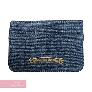 クロムハーツ(Chrome Hearts)のCHROME HEARTS Cemetery Cross Denim Card Case クロムハーツ セメタリークロス デニムカードケース  クロスパッチ メタルロゴプレート 5ポケット インディゴ×ブラック【240512】【中古-A】【me04】(折り財布)