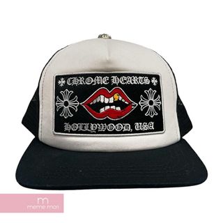 クロムハーツ(Chrome Hearts)のCHROME HEARTS×MATTY BOY Chomper Trucker Mesh Cap クロムハーツ×マッティボーイ チョンパートラッカーメッシュキャップ 帽子 レザーパッチ クロスボール ホワイト×ブラック×レッド 【240512】【新古品】【me04】(キャップ)