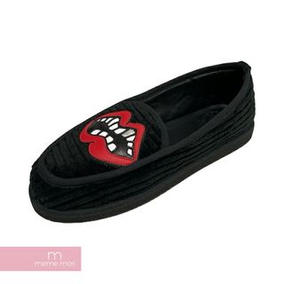 クロムハーツ(Chrome Hearts)のCHROME HEARTS Matty Boy Chomper Slip On クロムハーツ マッティボーイ チョンパースリッポン ルームシューズ 室内 スリッポン コーデュロイ ブラック サイズ42【240512】【新古品】【me04】(スリッポン/モカシン)