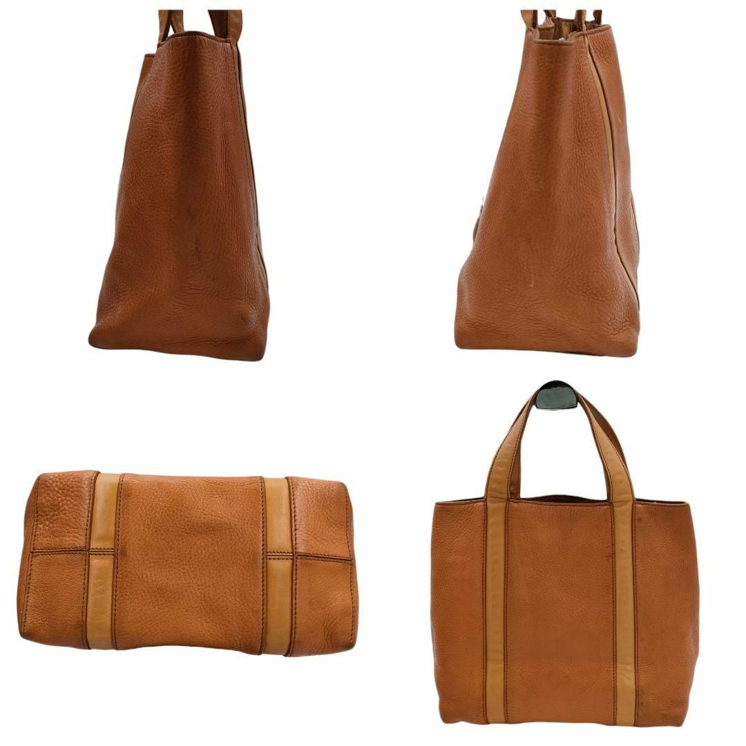 HIROFU ヒロフ ハンドバッグ ミニトートバッグ シボ革 オレンジ ロゴ レディースのバッグ(ハンドバッグ)の商品写真
