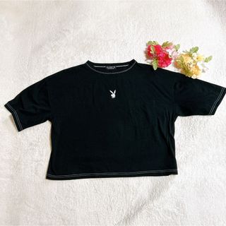 プレイボーイ ショート丈 Tシャツ ロゴ 大きいサイズ 4L