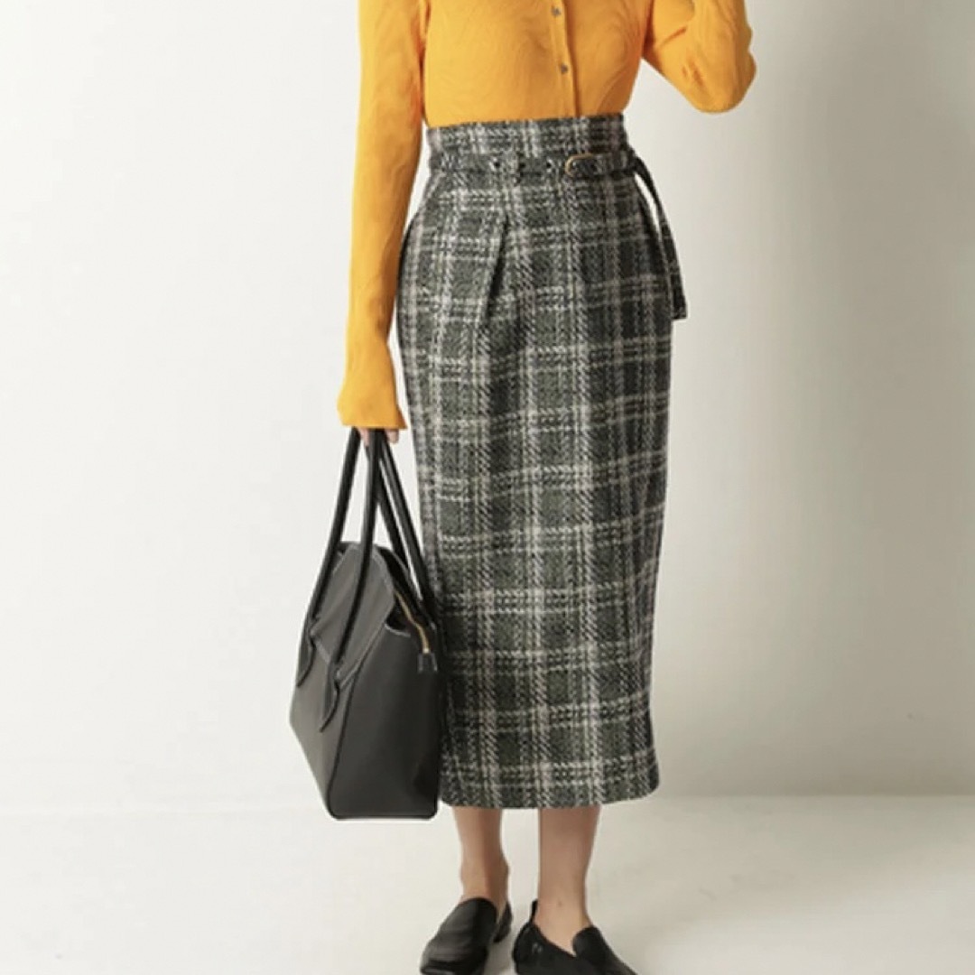 Mila Owen(ミラオーウェン)のミラオーウェン　コクーンツイードスカート レディースのスカート(ロングスカート)の商品写真