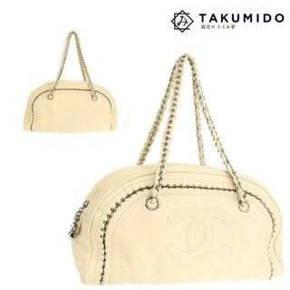 シャネル(CHANEL)のシャネル ボストンバッグ ラグジュアリーライン 中古 アイボリー シルバー金具 レザー CHANEL 【中古】 | ショルダーバッグ ココマーク ロゴ バック レディース 鞄 白 チェーン カバン かばん ABランク(ボストンバッグ)