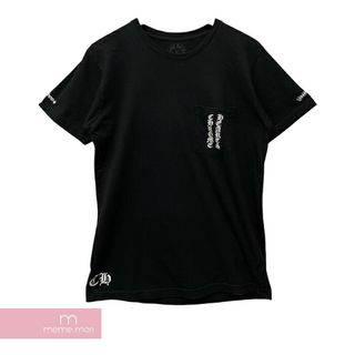 クロムハーツ(Chrome Hearts)のCHROME HEARTS Back Scroll Tee クロムハーツ バックスクロールプリントTシャツ 半袖カットソー ヴァーティカルロゴ ポケT 胸ロゴ ブラック×ホワイト サイズM 【240512】【中古-B】【me04】(Tシャツ/カットソー(半袖/袖なし))