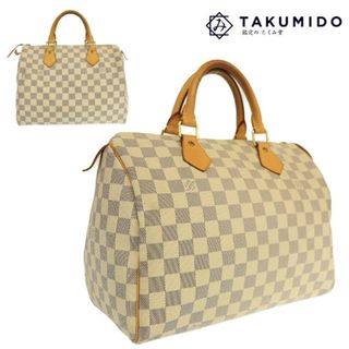 ルイヴィトン(LOUIS VUITTON)のルイヴィトン ボストンバッグ スピーディ30 N41533 中古 ダミエ アズール ホワイト レザー LOUIS VUITTON 【中古】 | ハンドバッグ 手提げ ユニセックス バック ブランド 白 ファッション ABランク(ボストンバッグ)