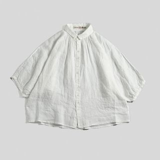 美品　Brocante ブロカント  リネンキャンバス　グランシャツ