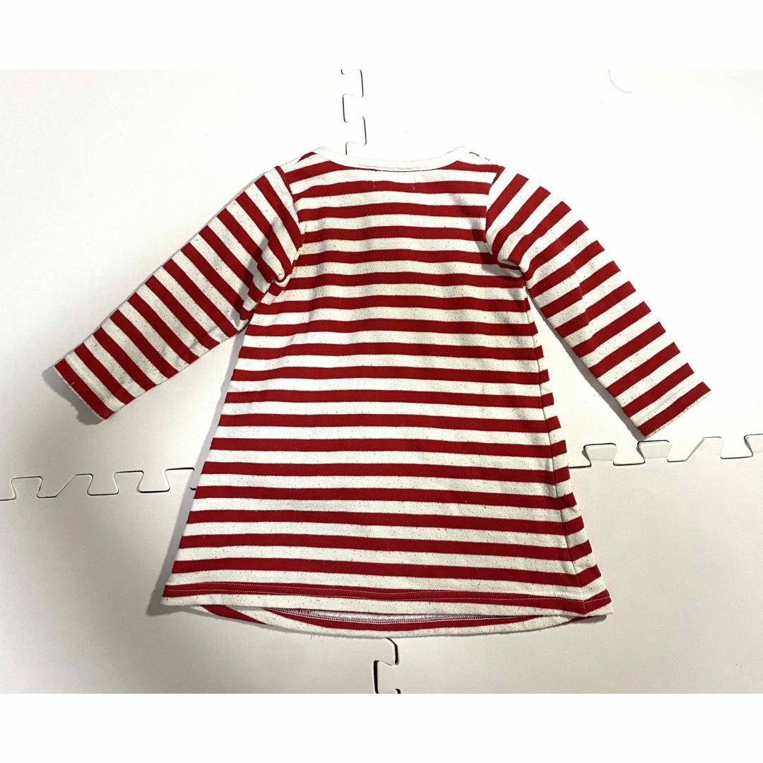 90サイズ　ワンピース　【名前消してます】 キッズ/ベビー/マタニティのベビー服(~85cm)(ニット/セーター)の商品写真