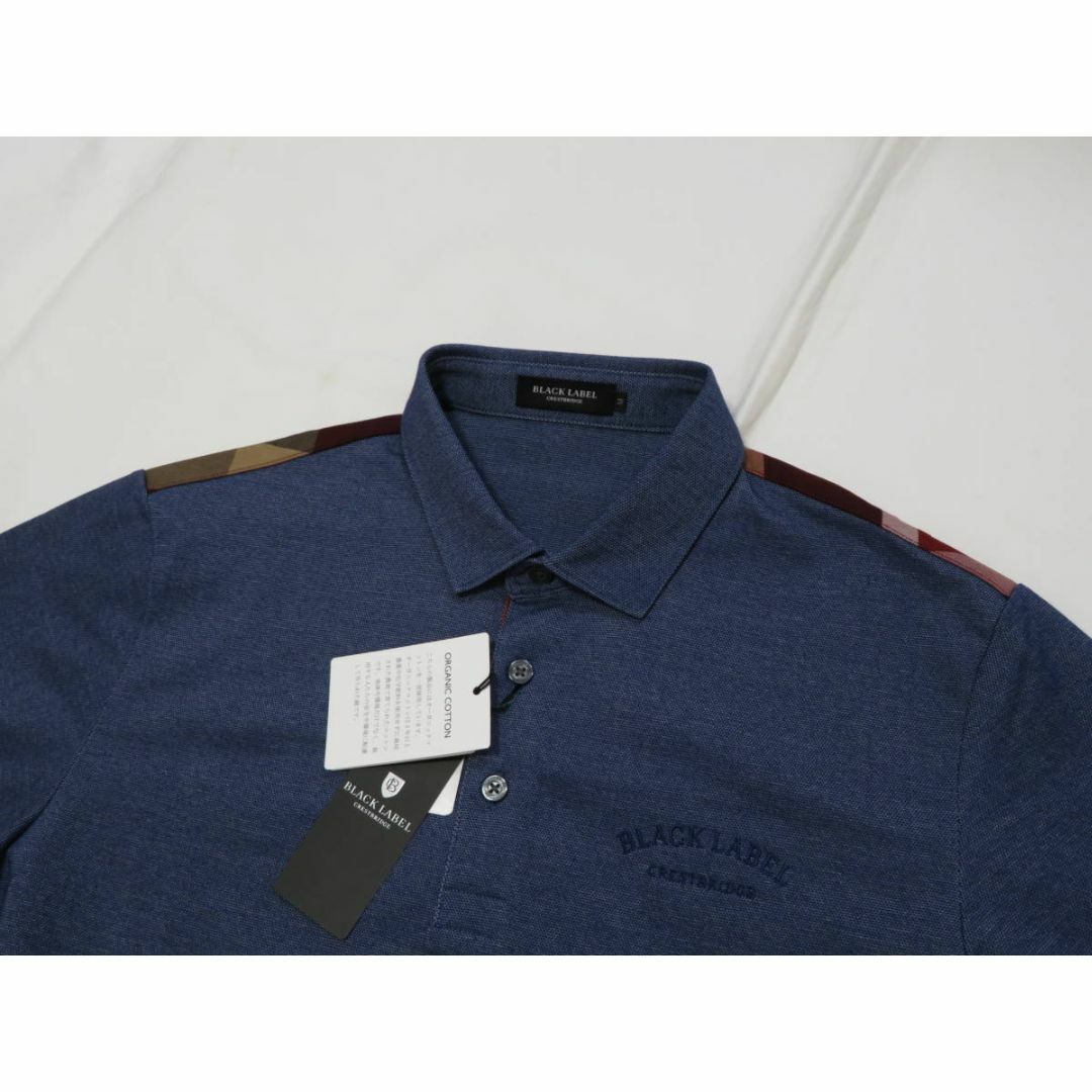 BLACK LABEL CRESTBRIDGE(ブラックレーベルクレストブリッジ)のブラックレーベル クレストブリッジ 半袖チェック柄ポロシャツ Mサイズ　デニム色 メンズのトップス(シャツ)の商品写真
