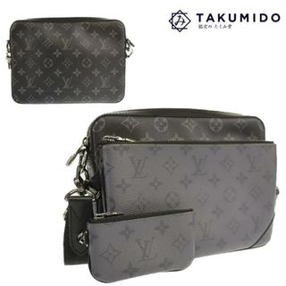 ルイヴィトン(LOUIS VUITTON)のルイヴィトン ショルダーバッグ トリオメッセンジャー M69443 中古 モノグラム エクリプス リバース レザー LOUIS VUITTON 【中古】 | メンズ バック ブラック 鞄 LV ルイビトン ブランド 美品 プレゼント SAランク(メッセンジャーバッグ)