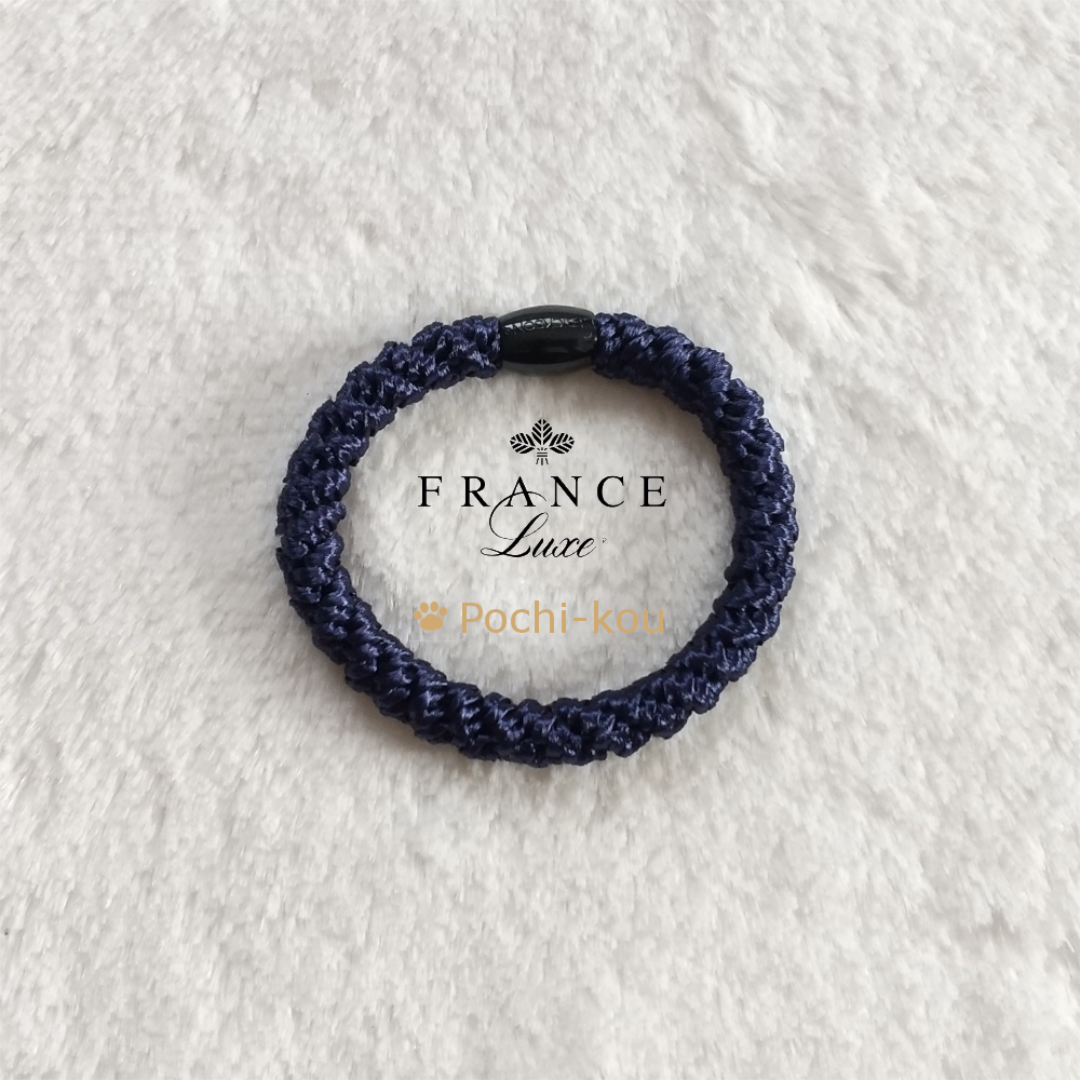France Luxe(フランスラックス)のセール フランス ラックス ポニーテールチューブ 黒2個&紺1個 レディースのヘアアクセサリー(ヘアゴム/シュシュ)の商品写真
