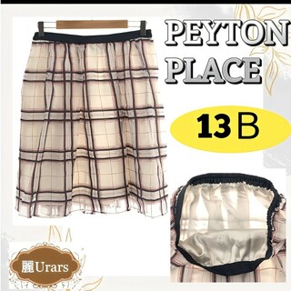 Peyton Place - ペイトンプレイス スカート ミニ ウエストゴム チェック柄 13B 麻 日本製