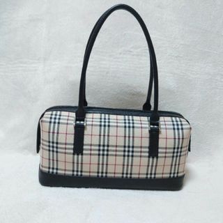 バーバリー(BURBERRY)のバーバリー　ボストンバッグ　ミニボストンバッグ　ハンドバッグ　ノバチェック　黒(ハンドバッグ)