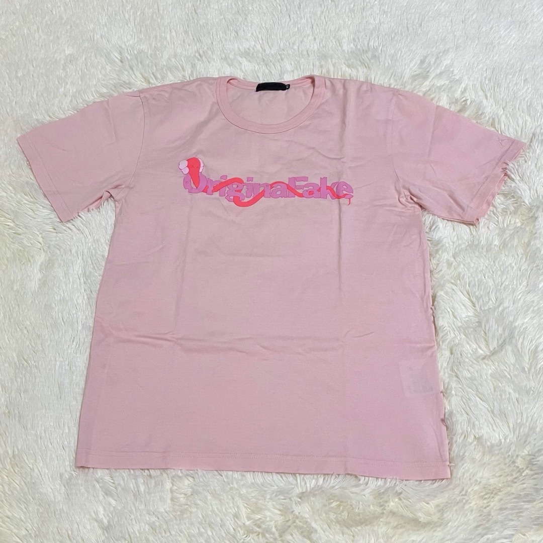 希少カラー 00s オリジナルフェイク Tシャツ 2 KAWS カウズ ピンク メンズのトップス(Tシャツ/カットソー(半袖/袖なし))の商品写真