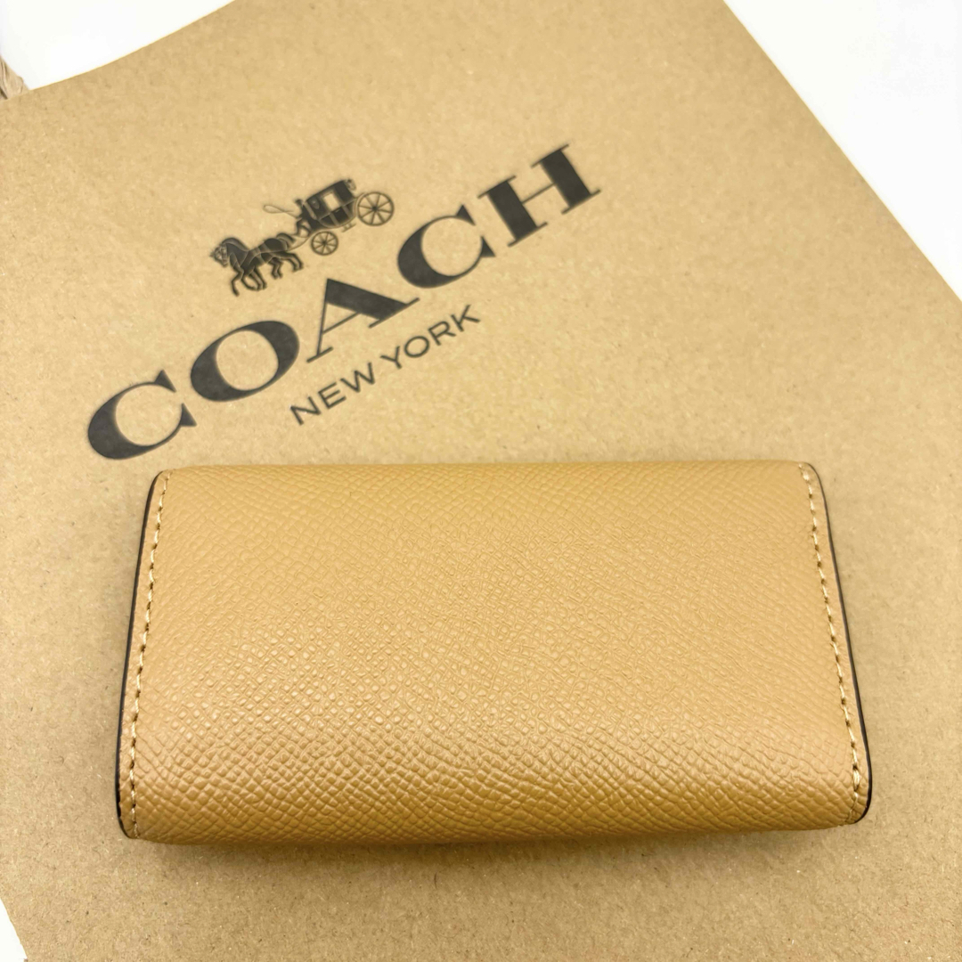 COACH(コーチ)の【COACH☆新品】6 リング キー ケース！クロスグレイン レザー！トフィー！ レディースのファッション小物(キーケース)の商品写真