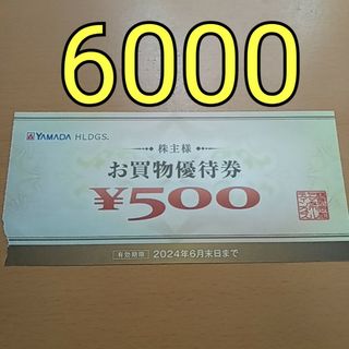 キ ヤマダ　株主優待券　6000円分　ヤマダホールディングス　YAMADA ヤマ