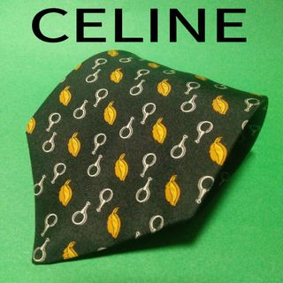 セリーヌ(celine)の【極美品】CELINE　セリーヌ　　総柄　ネクタイ ブラック　黒(ネクタイ)