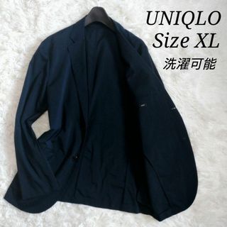 ユニクロ(UNIQLO)の【超希少XLサイズ 洗濯可能】ユニクロ テーラードジャケット アンコン仕立て 紺(テーラードジャケット)