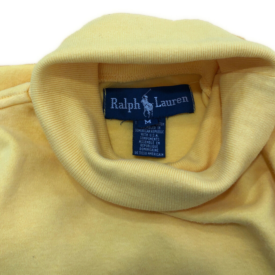 RALPH LAUREN ラルフローレン タートルネック 長袖Ｔシャツ ワンポイント イエロー (メンズ M) 中古 古着 Q6428 メンズのトップス(Tシャツ/カットソー(七分/長袖))の商品写真