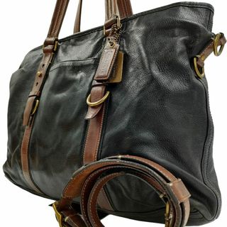 コーチ(COACH)のコーチ 2way ハリソン トートバッグ ショルダーバッグ レザー ブラック×茶(トートバッグ)