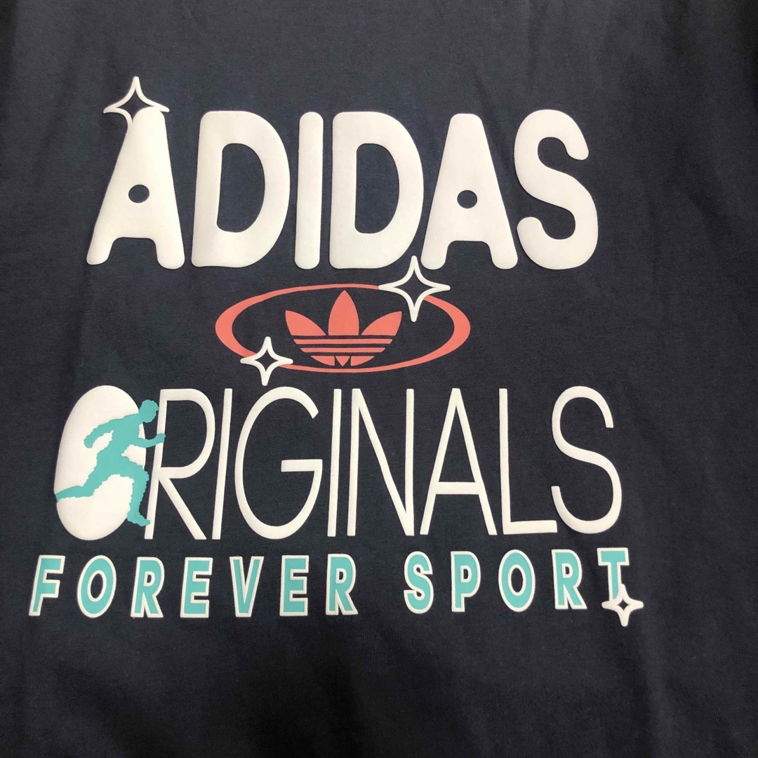 Originals（adidas）(オリジナルス)の美品XXL⭐️ビッグADIDAS&トレファイルロゴ Tシャツ ネイビー メンズのトップス(Tシャツ/カットソー(半袖/袖なし))の商品写真