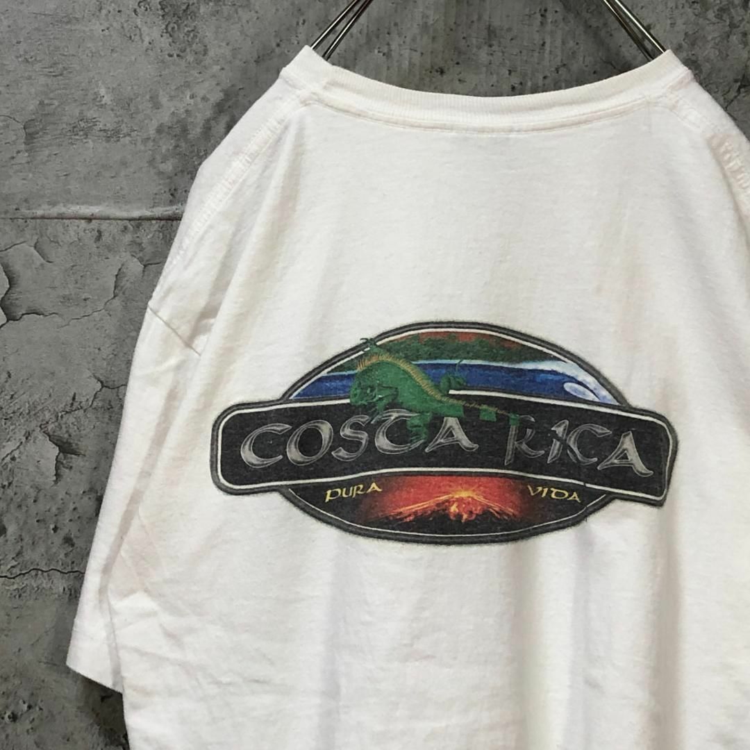 COSTA RICA トカゲ バックプリント 火山 海 Tシャツ メンズのトップス(Tシャツ/カットソー(半袖/袖なし))の商品写真