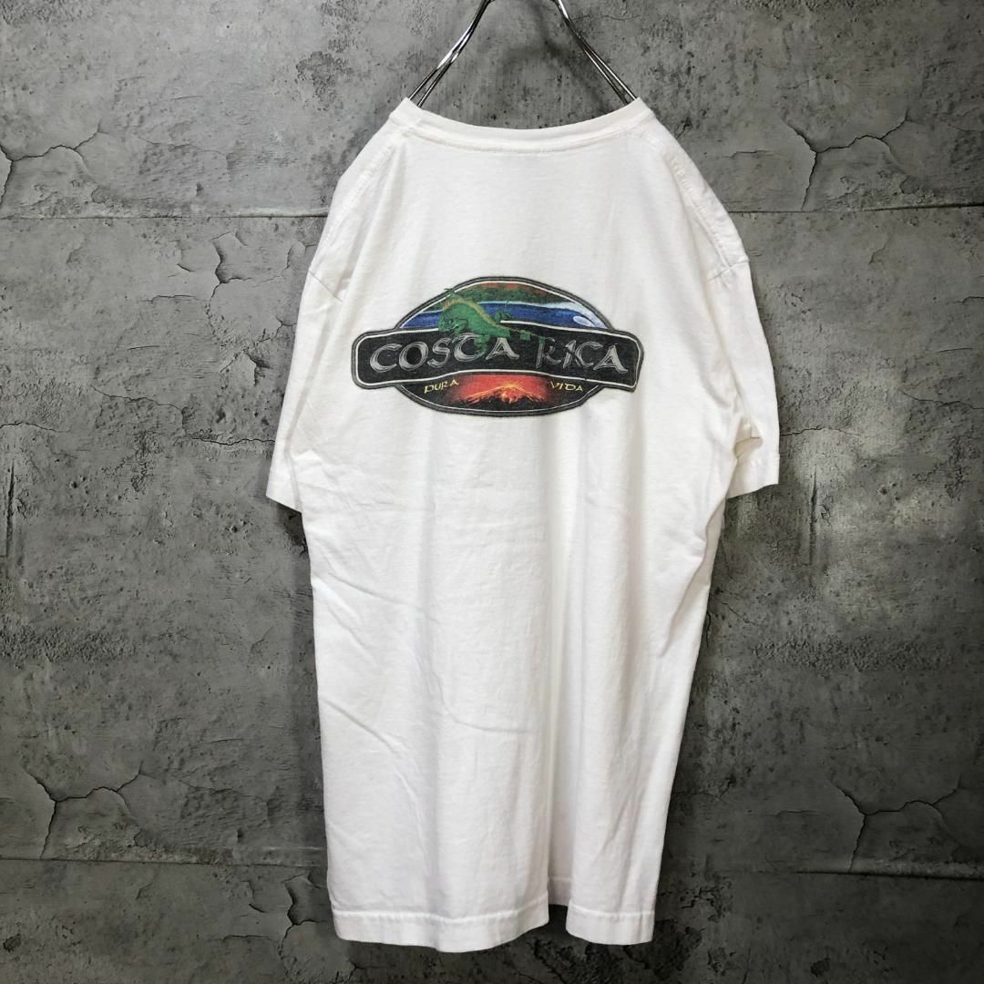 COSTA RICA トカゲ バックプリント 火山 海 Tシャツ メンズのトップス(Tシャツ/カットソー(半袖/袖なし))の商品写真