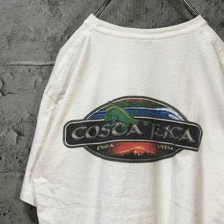 COSTA RICA トカゲ バックプリント 火山 海 Tシャツ(Tシャツ/カットソー(半袖/袖なし))