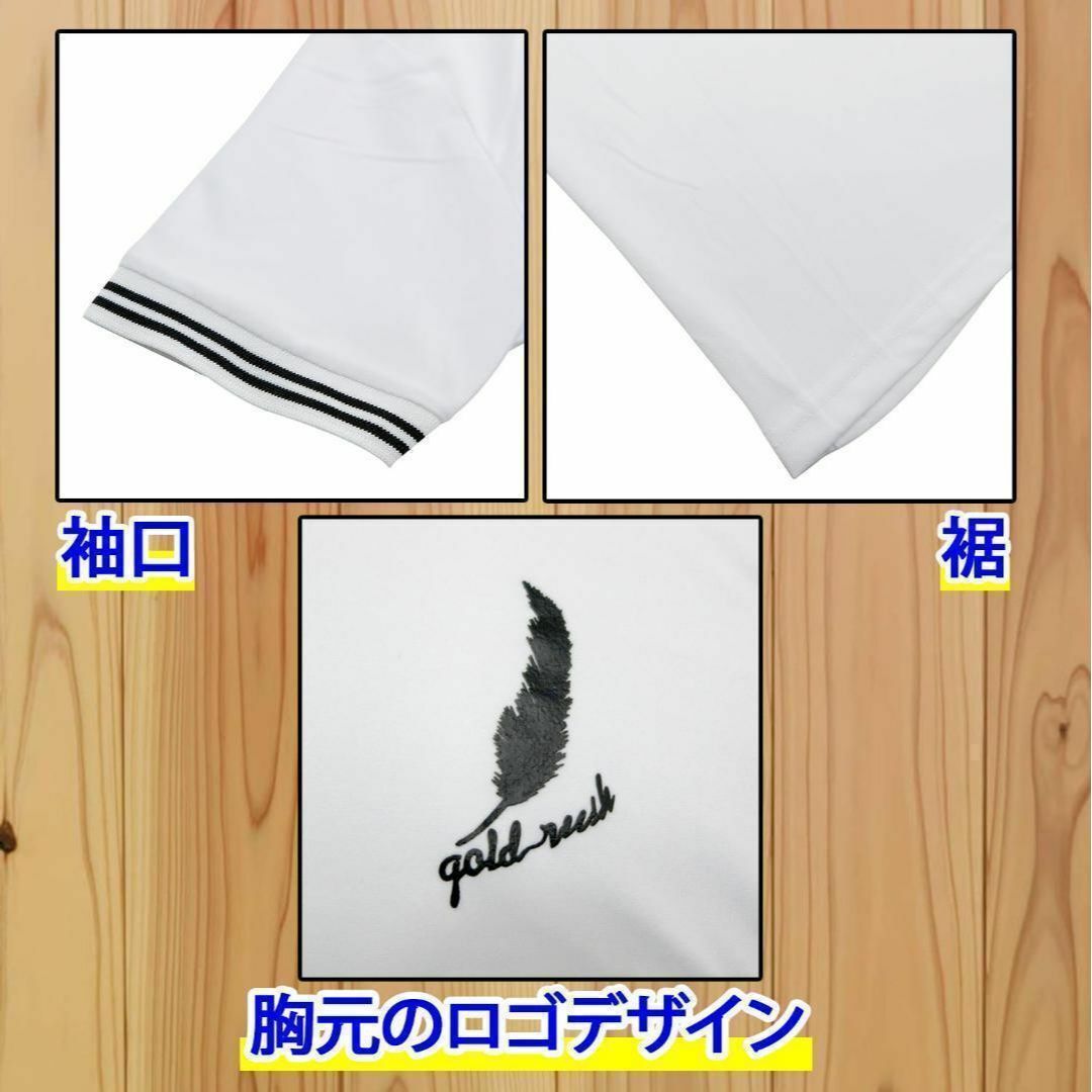 【新品】ポロシャツ メンズ 無地 半袖 ワンポイント ホワイト 4XL メンズのトップス(ポロシャツ)の商品写真