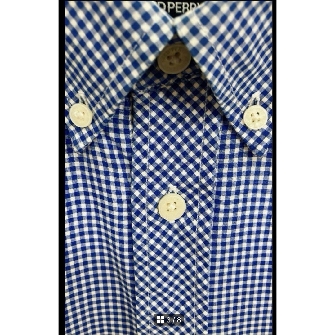 FRED PERRY(フレッドペリー)のフレッドペリー　ギンガムチェック　シャツ　FREDPERRY　ブルー　ホワイト メンズのトップス(シャツ)の商品写真
